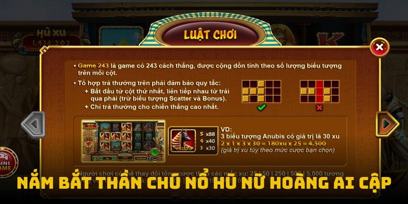 Nắm bắt thần chú nổ hũ nữ hoàng Ai Cập